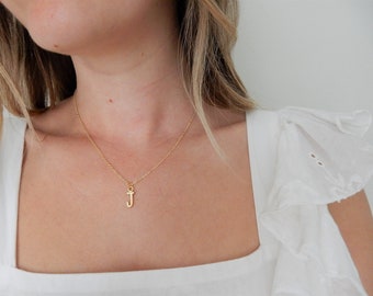 Gold Initial Necklace: Dainty Personalized Letter Pendant