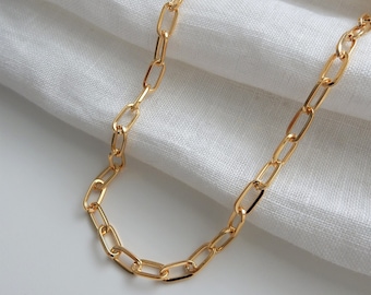 Gold Chunky Cable Chain Necklace | Gold Toggle Necklace Paperclip Necklace Layering Choker Thick Gold Chain Necklace Gold Chain Necklace