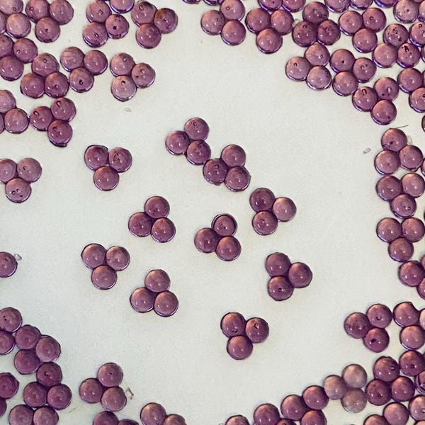 40 pcs Vintage Glass Flat Back Three Circles Cabochons  ~5.5mm