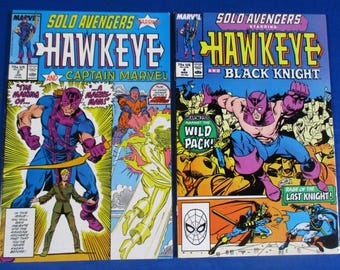 Solo Avengers Hawkeye Black Night #4 Captain Marvel # 2 Marvel Comics Lot of 2