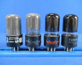 Lot of 4 6K6GT Vacuum Tubes Various Brands Tested on TV-7 Strong Power Pentode