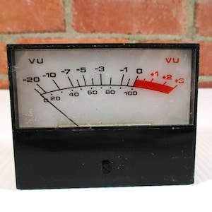 Vintage Modutec VU Panel Meter -20 +3  3 1/4"  x 2 7/8"