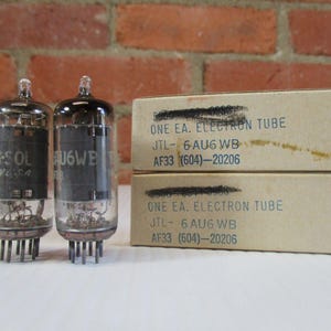 Tung Sol JTL 6AU6WB Vacuum Tubes Matched Pair 6AU6  TV-7 Tested
