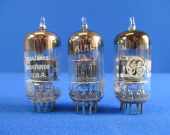 6U8A 6U8 Vacuum Tubes GE Sylvania  Lot of 3  TV-7 Tested Strong