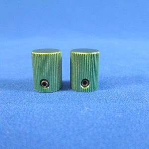 Małe zielone, solidne aluminiowe pokrętła sterujące do gitary HiFi, 1/2" x 3/8" Zestaw 2 szt. zdjęcie 2