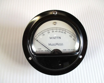 Vintage Marion Instruments Watt-Panel Meter H53 Micro Match 0-120