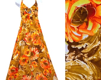 Vintage Hawaiian Designer Mamo Howell Maxi Dress 1980's 80's Vintage Hawaiian Designer Mamo Howell Maxi Dress 1980's 80's