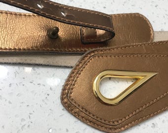 Calderon Tan Leather Belt with Silver Accents Vintage CALDERON Belt Sz. M Tan Leather Genuine Pewter  main image 2