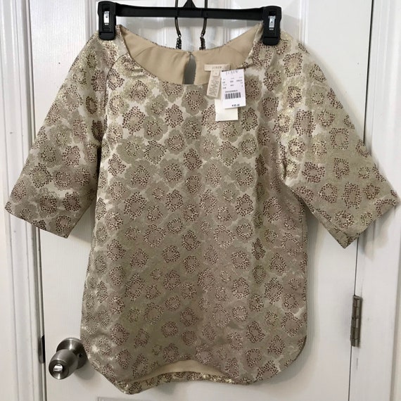 Retro Midcentury Style Gold Lamé Tinsel Lurex Leo… - image 2