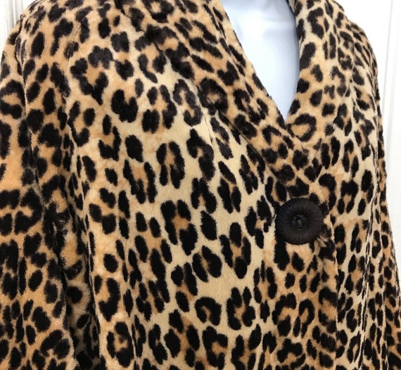 Vintage Leopard Jacket Velour Coat VOLUP 1960’s S… - image 3