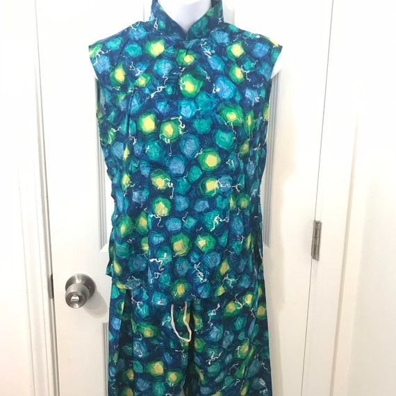 1950’s rayon teatimer cheongsam styled beach loung