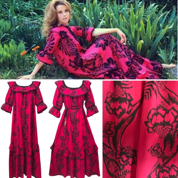 Tori Richard Golden Monarch ムームー　フラダンス VTG Tori Richard Dress Women's S Black Golden Monarch Muumuu