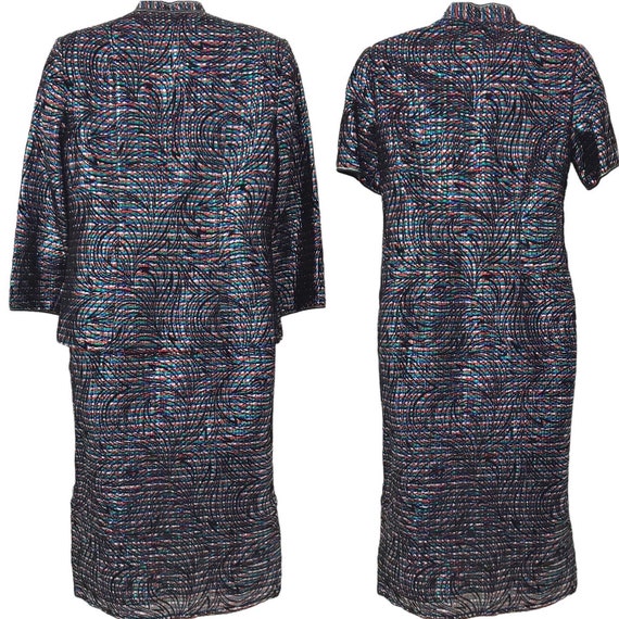 Vintage Lurex Velour Cheonsgsam Wiggle Dress 1970… - image 9