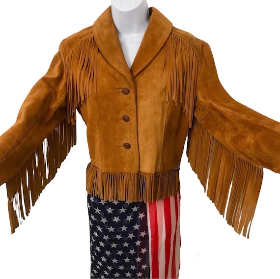 Vintage 1970’s Slim Cut Cropped Suede Western Boh… - image 1