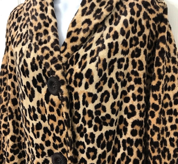 Vintage Leopard Jacket Velour Coat VOLUP 1960’s S… - image 2