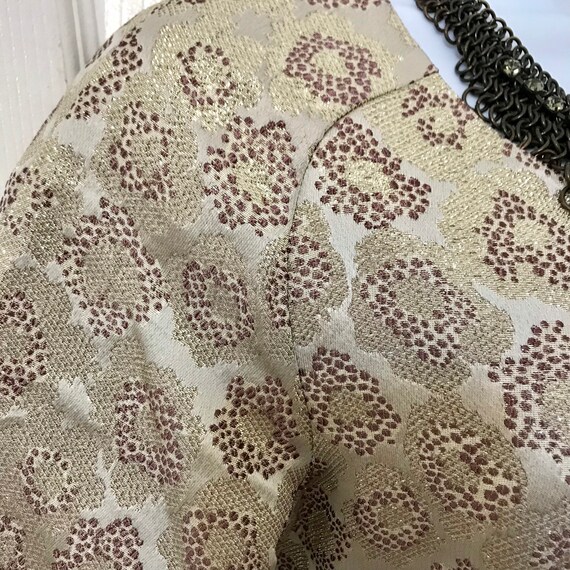 Retro Midcentury Style Gold Lamé Tinsel Lurex Leo… - image 5