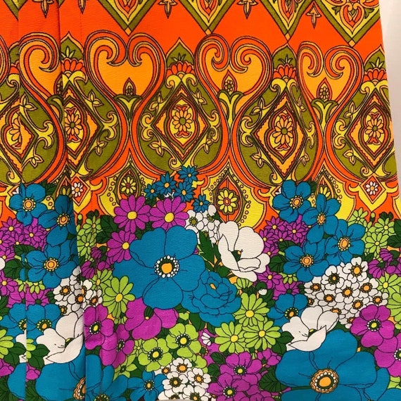 Vintage Psychedelic Hawaiian Tiki Maxi Dress by J… - image 6