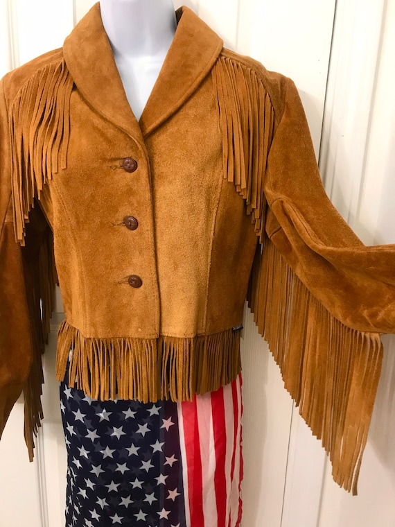 Vintage 1970’s Slim Cut Cropped Suede Western Boh… - image 2