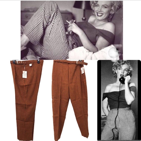 DEADSTOCK 1950's Vintage Cigarette Pants 50s 60s High Rise DEADSTOCK 1950's Vintage Cigarette Pants 50s 60s High Rise