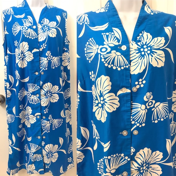Floral Hawaiian shirt Tiki Aloha 1950s 50s 60s Te