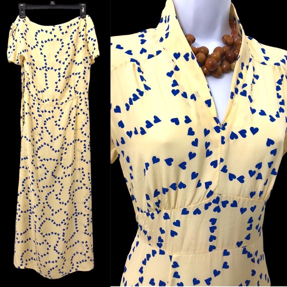 Retro UK Designer Bias Cut Midi Easter Dress 1930… - image 2