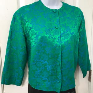Vintage Tori Richard Hawaiian Chinese Brocade Bolero Cropped Jacket Midcentury 1960’s 1950’s