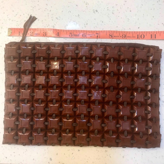 Plasticflex plastic tile clutch purse bag 1940s 40