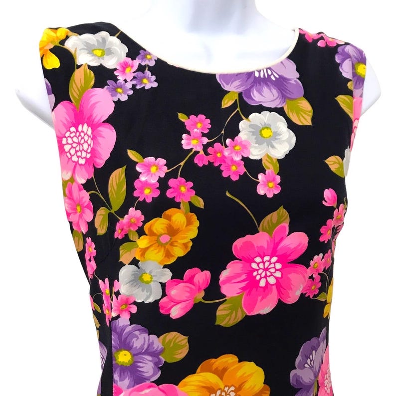Vintage Flower Power Hawaiian 1960’s Cotton Psychedelic Tiki Maxi Dress ...