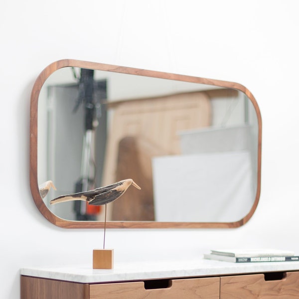 Walnut / Oak Wooden  Mirror, Wall Mirror, Leaning Mirror, Vanity Mirror, Modern Mirror