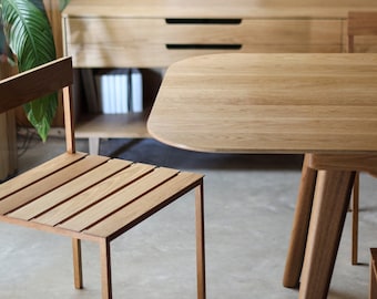 Dining table in solid oak modern mid century scandinavian