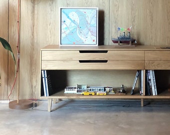 Sideboard 10 in solid oak or walnut wood