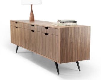 Mid-Century-Stil-Sideboard aus massiver Eiche oder Walnussholz 06