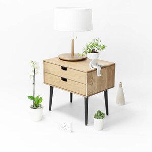 Mid-Century Scandinavian Side Table / Entry table / Dresser / commode / console Frame and legs made in Oak image 2