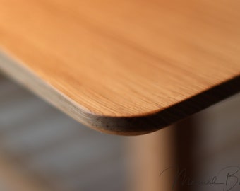 Carved Coffee table 06, center table , living room table made of solid oak / walnut  board Japanese design