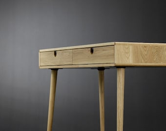 Solid oak desk , Bureau , dressing table , office desk, Classic, Mid Century, Modern.