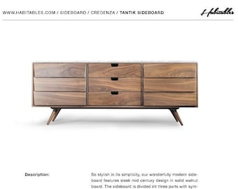 Midcentury solid timber sideboard 05 in Oak or Walnut