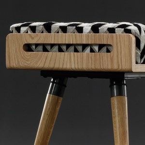 Scandinavian design bench in oak or walnut wood image 9