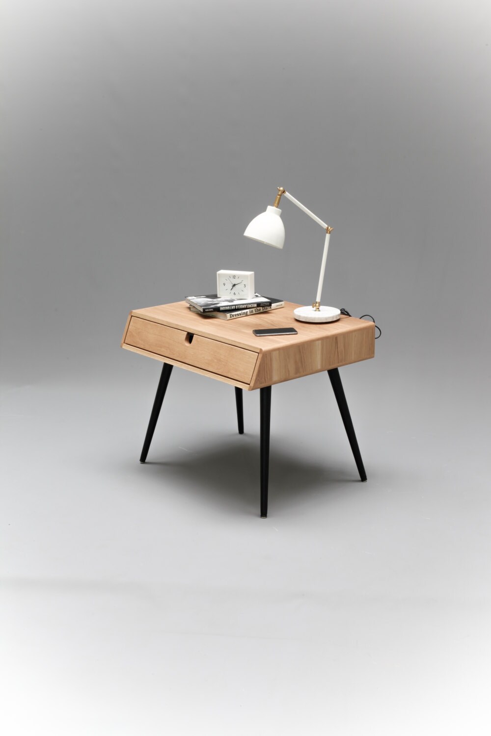 Nightstand Side Table Made Od Solid Oak Or Walnut