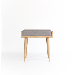 Stool Seat Ottoman Bench In Solid Oak Board And Oak Legs
