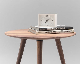 Coffee table, round table , side table , made of solid Oak or Walnut solid timber