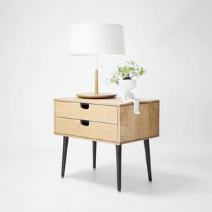 Mid-Century Scandinavian Side Table / Entry table / Dresser / commode / console Frame and legs made in Oak image 6
