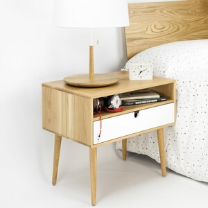 Mid-Century Scandinavian Side Table / Entry table / Dresser / commode / console Frame and legs made in Oak image 10