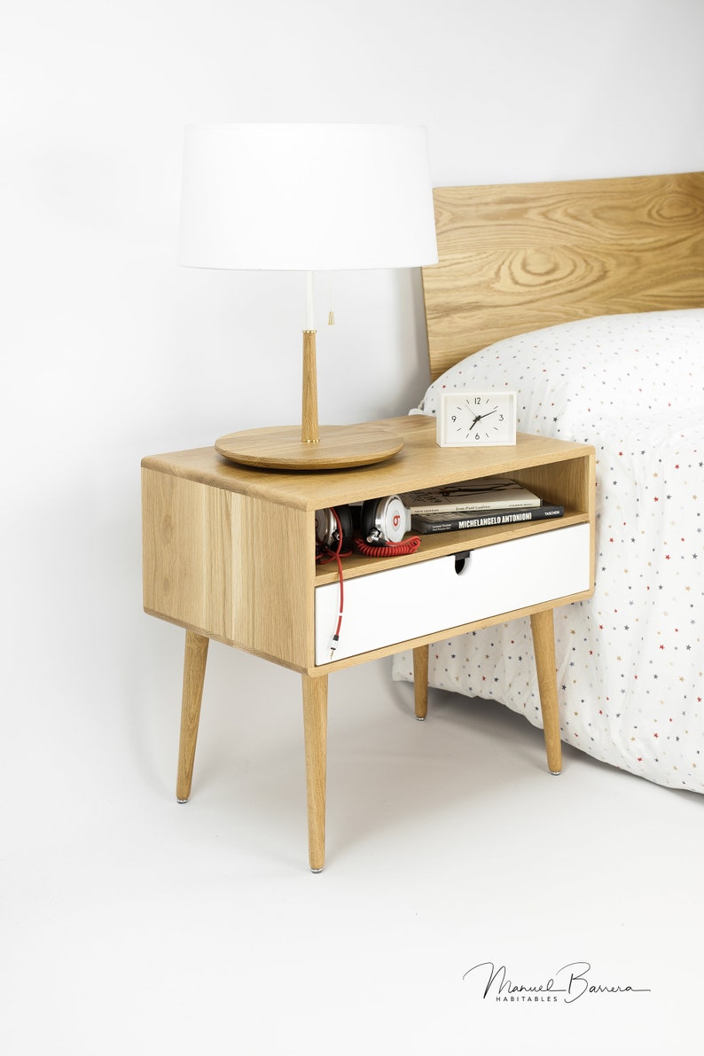 Mid-Century Scandinavian Side Table / Entry table / Dresser / commode / console Frame and legs made in Oak image 10