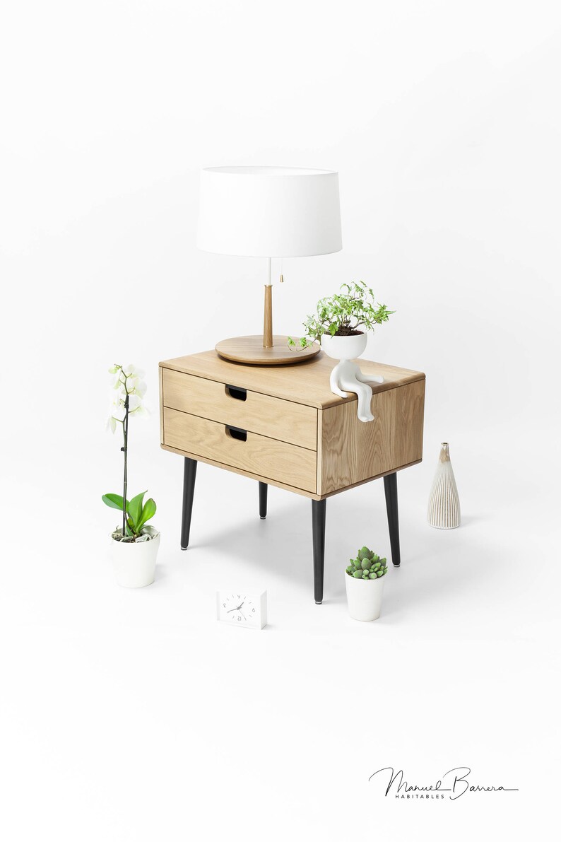 Mid-Century Scandinavian Side Table / Entry table / Dresser / commode / console Frame and legs made in Oak image 2