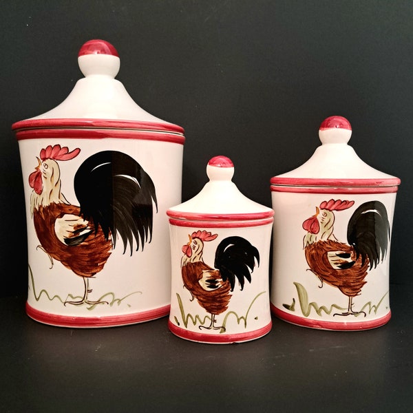 Vintage Rooster Canister Set