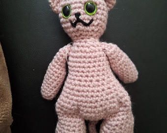 Acrylic Sphynx Cat Amigurumi Plushie Stuffed Animal Cat Doll Toy- Minor Imperfection