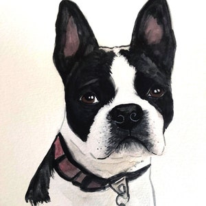 Pet portrait custom dog painting watercolor gift for dog lover