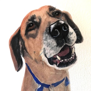 Pet portrait custom dog painting watercolor gift for dog lover