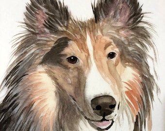 Dog portrait Custom Dog portrait Watercolor