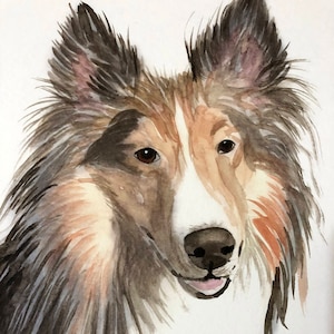 Custom Dog Portrait: Original Watercolor Pet Painting, Memorial Art
